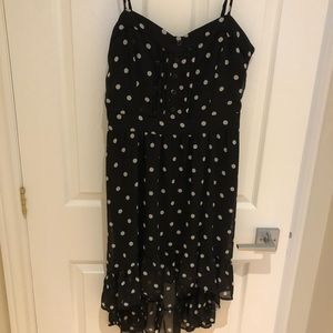 2/$25 Dynamite High-Low Hem Chiffon Polka Dot Dress
